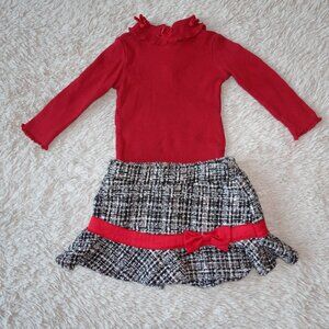 Baby Girl Size 6 Months Koala Baby Holiday Outfit, Red, Black, White, 2 pc set